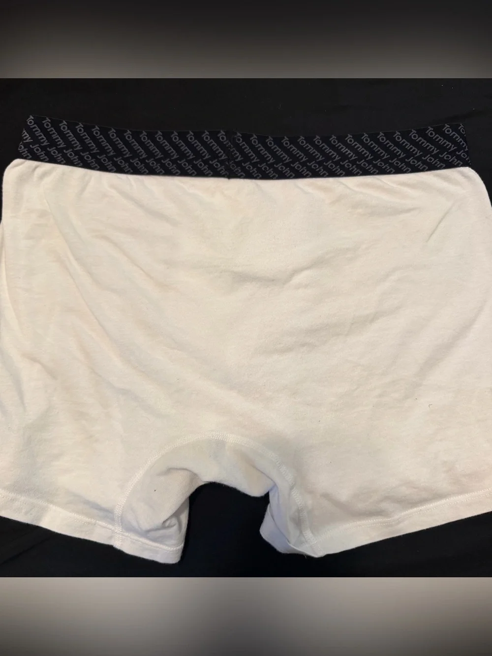 Tommy John White Boxer Briefs with Black Logo Waistband